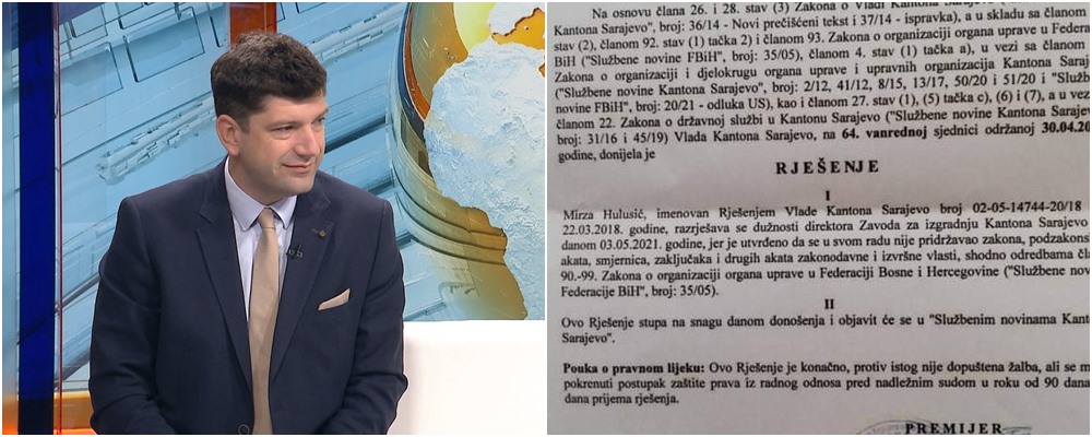 Mirza Hulusić smijenjen sa pozicije direktora Zavoda za izgradnju Kantona Sarajevo