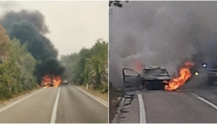 Vatrena stihija progutala automobil na putu Trebinje-Bileća