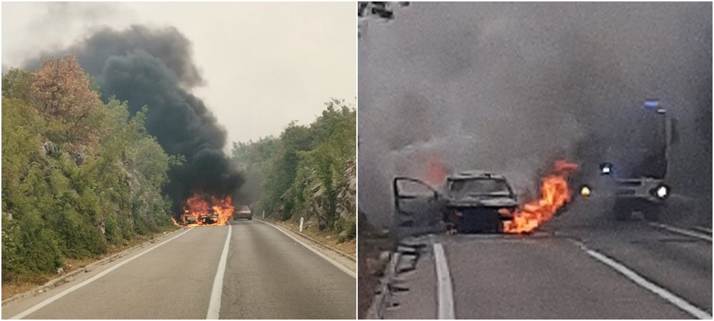 Vatrena stihija progutala automobil na putu Trebinje-Bileća