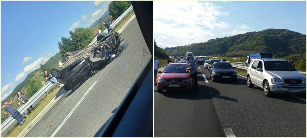 Nesreća kod Visokog: Automobil završio na krovu, dvije osobe povrijeđene