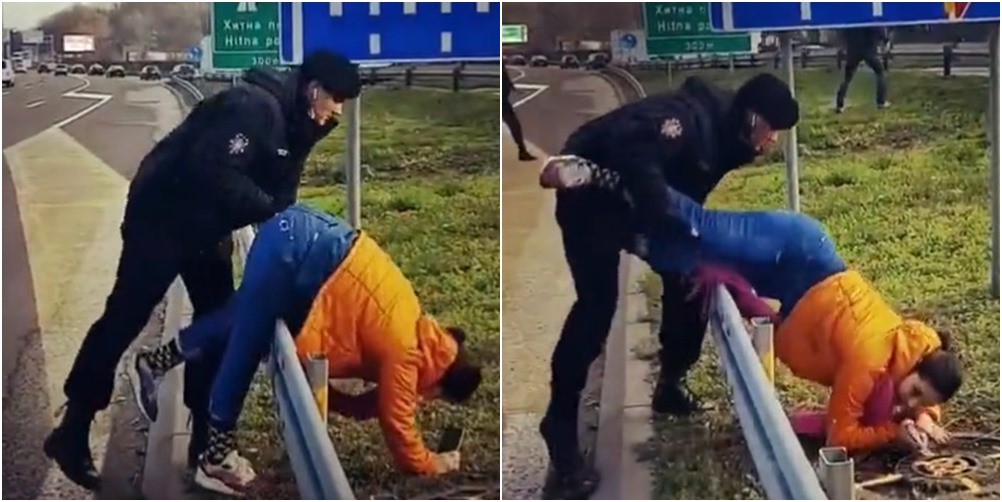 Srbijanska javnost ogorčena zbog snimka na kojem policajac baca ženu preko bankine