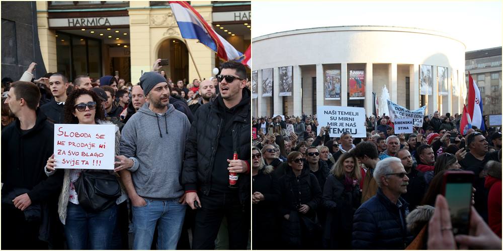 U Zagrebu više od 10.000 demonstranata protestuje protiv Covid potvrda i vakcinisanja