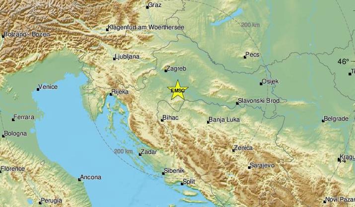 Zabilježen potres kod Petrinje