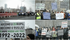 Na protestima u Sarajevu okupilo se nekoliko stotina građana: Negiranje genocida nije sloboda govora