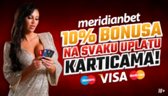 Ekskluzivna ponuda! Zaigraj besplatno u Meridianu: 10% na uplatu karticama i poklon 30 KM!