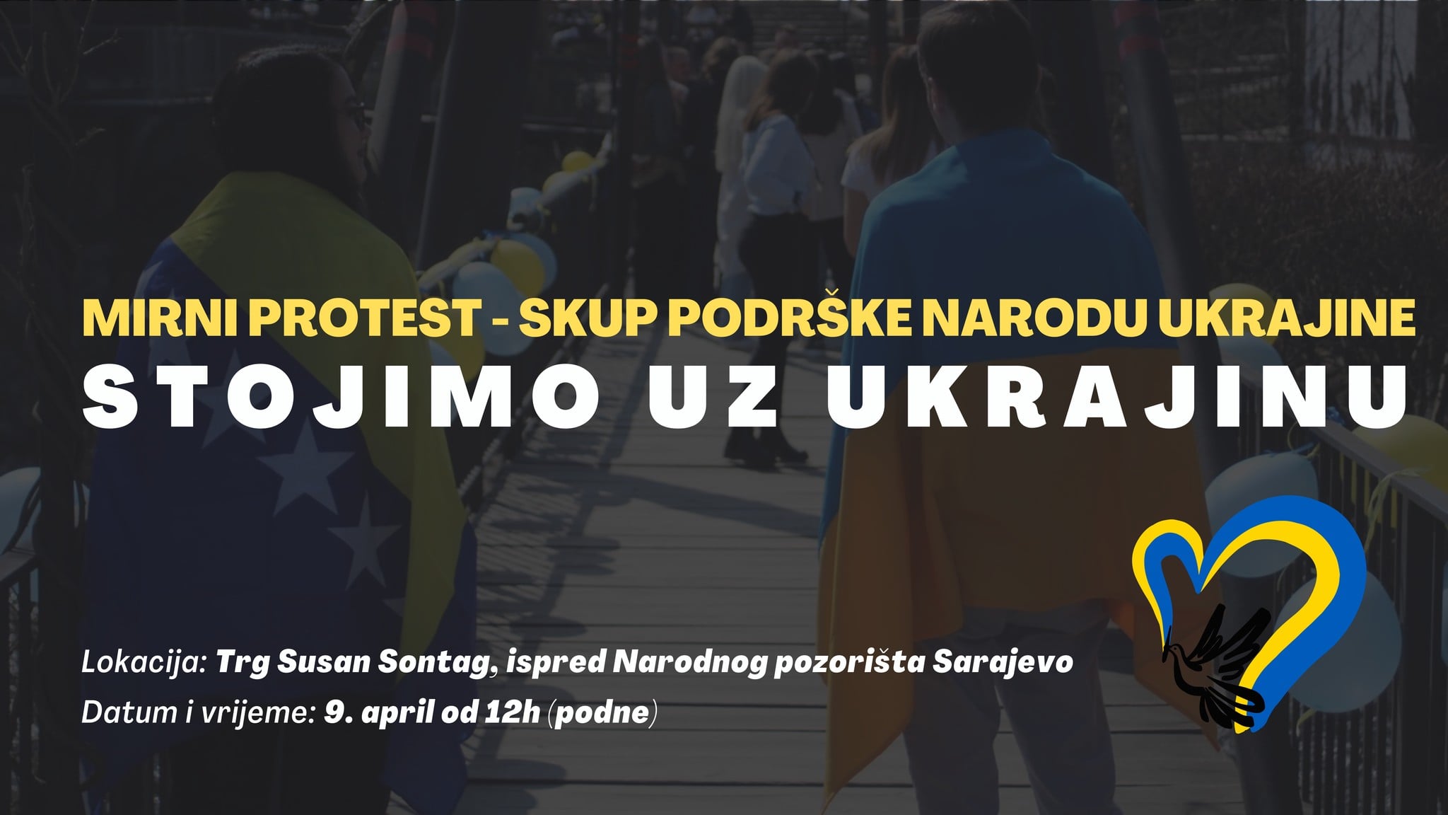 ‘Stojimo uz Ukrajinu’: U Sarajevu skup podrške ukrajinskom narodu