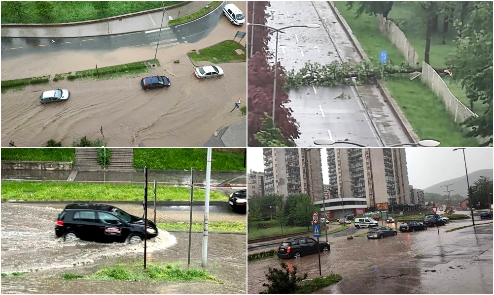 Snažno nevrijeme pogodilo Zenicu: Bujica podigla asfalt, nastale velike materijalne štete