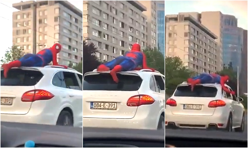 Nesvakidašnji prizor u Sarajevu: 'Spiderman' se vozio na krovu terenca