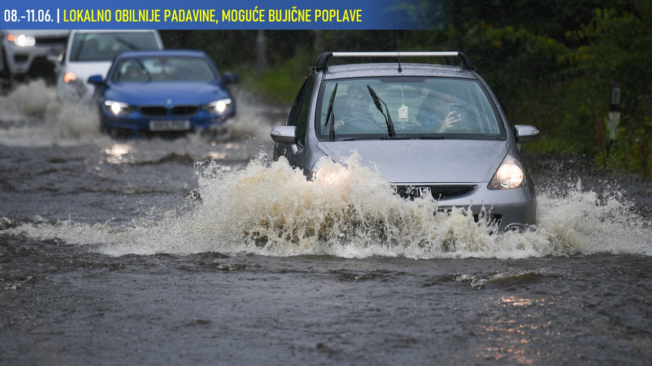 Zbog obilnih padavina u narednim danima moguće lokalno bujične poplave