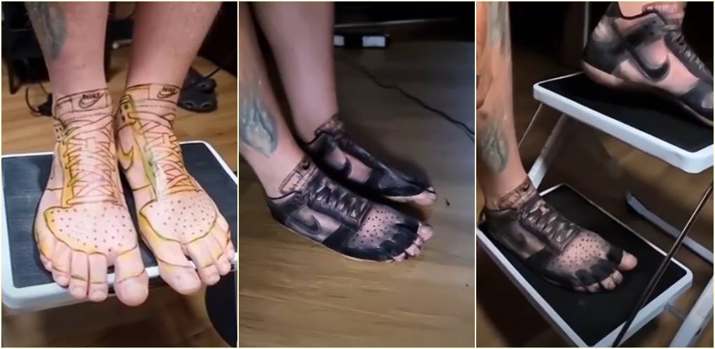 Neobična tetovaža: Umoran  od plaćanja patika odlučio tetovirati svoj omiljeni par Nike patika