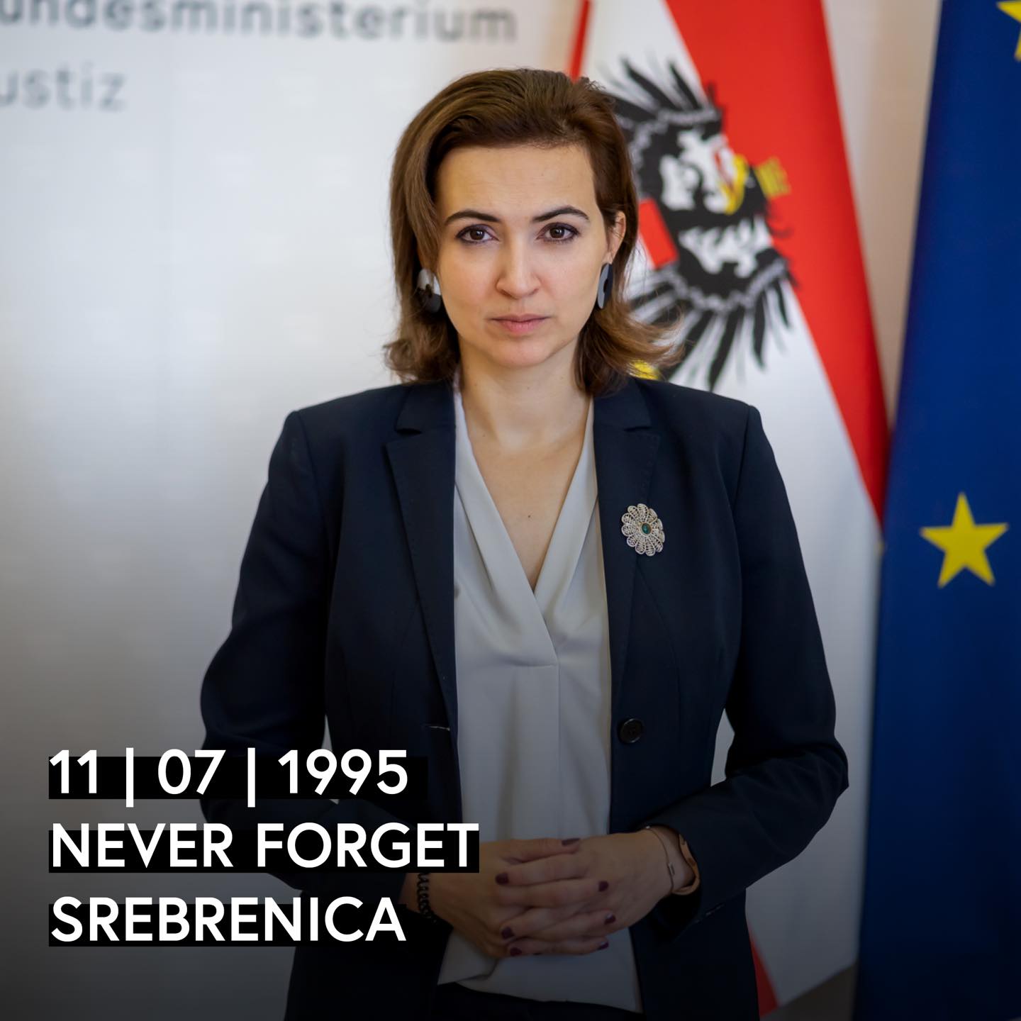 Austrijska ministrica pravde Zadić: Bol majki i kćerki Srebrenice ostavlja u nama osjećaj duboke tuge