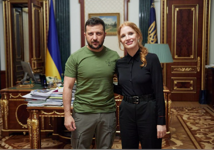 Volodimir Zelenski se sastao s glumicom Jessicom Chastain: Svijet će čuti istinu