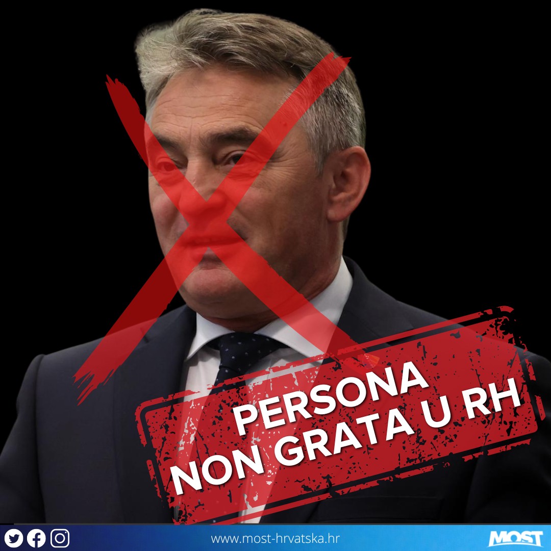 Most traži da se Komšića proglasi personom “non grata” u Hrvatskoj