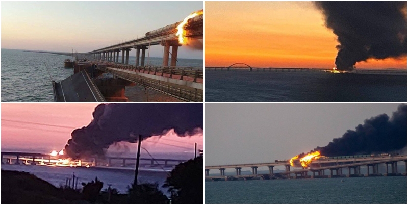 Gori most koji povezuje Krim sa Rusijom: Eksplozija se čula kilometrima daleko