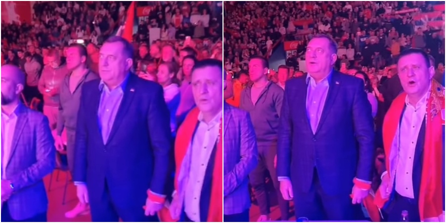 Dodik uz "Bože pravde" bodri reprezentaciju Srbije