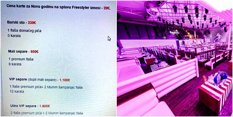 Objavljen cjenovnik splava koji je potonuo: Mega VIP separe koštao 2.400 eura