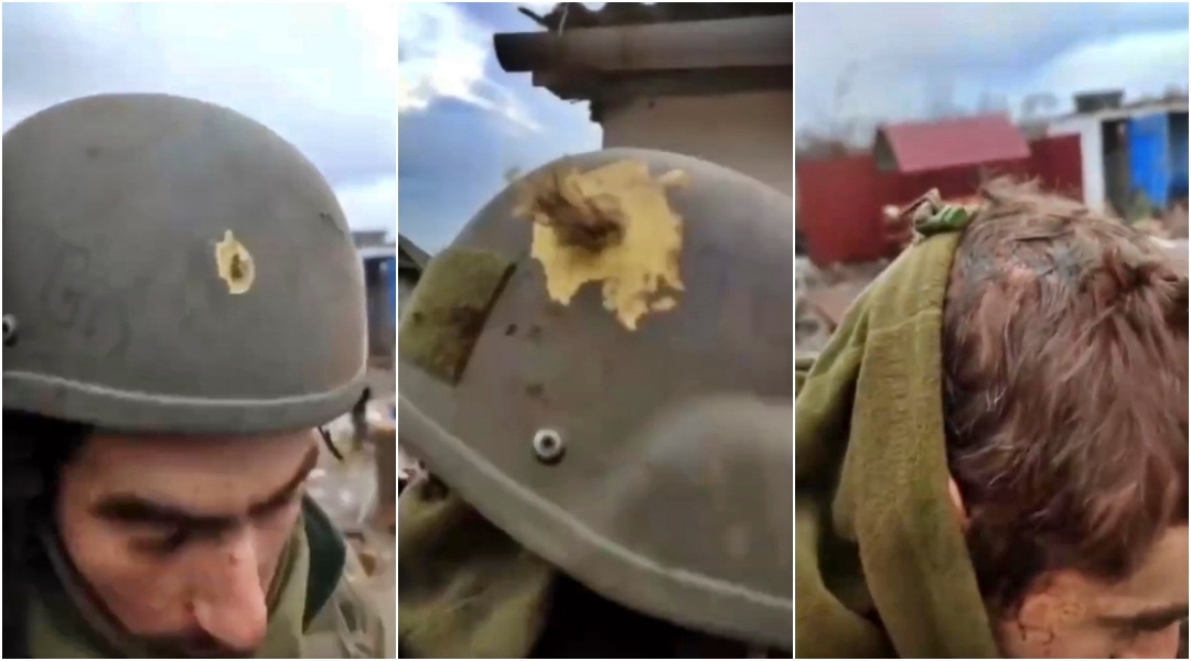 Impresivan snimak sa fronta. Metak prošao kroz kacigu, ukrajinski vojnik ostao živ