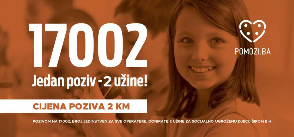 Pomozi.ba: Poziv na 17002 za dvije užine djeci iz socijalno ugroženih porodica