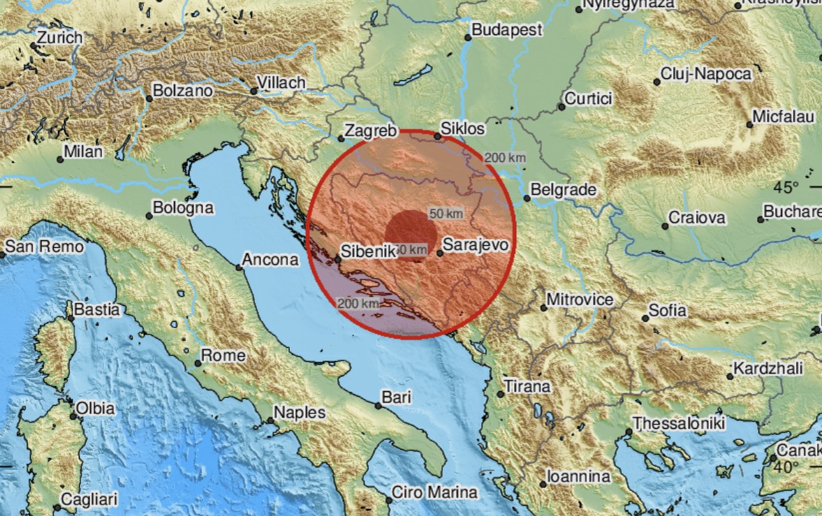 Zemljotres se osjetio na tlu Bosne i Hercegovine