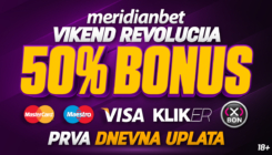 Vikend revolucija: Meridian poklanja 50% bonusa na uplatu!