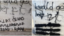 Precrtani uvredljivi grafiti na mostu “Franje Tuđmana“ u Čapljini