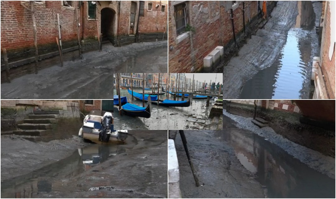 U Veneciji presušili kanali: Gondole, vodeni taksiji i hitna pomoć ne mogu ploviti