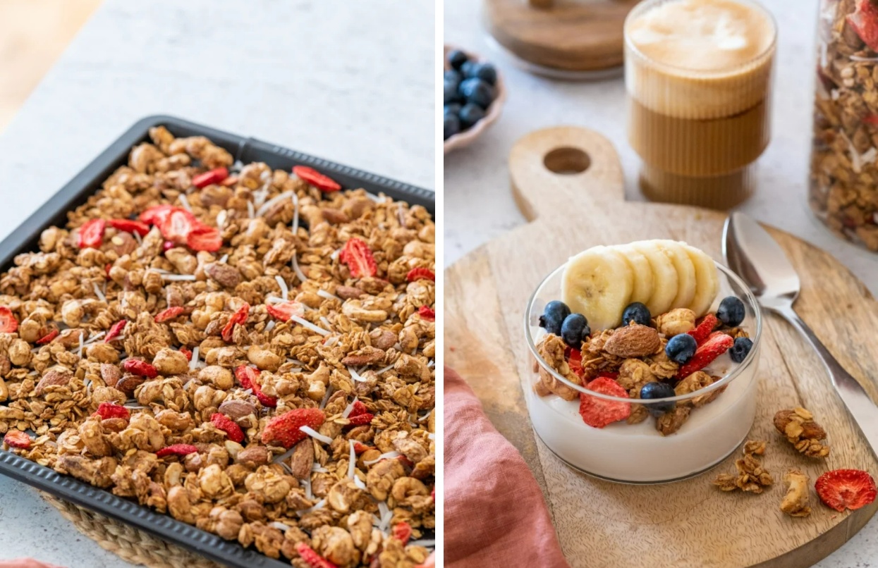 Ukusna i hrskava granola sa sušenim jagodama