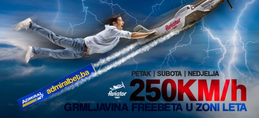 Rekord! AdmiralBet nudi dnevno 1000 KM Frebet-a na igri Aviator!