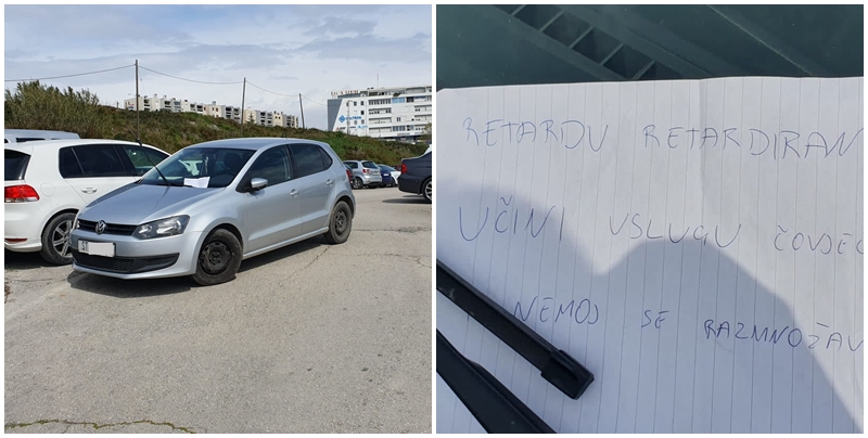 Bahatog vozača sačekala poruka na automobilu: Retardu, učini uslugu čovječanstvu i prestani se razmnožavat