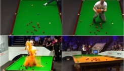 Meč SP-a u snookeru prekinuo gledatelj koji se popeo na stol i prosuo žuti prah