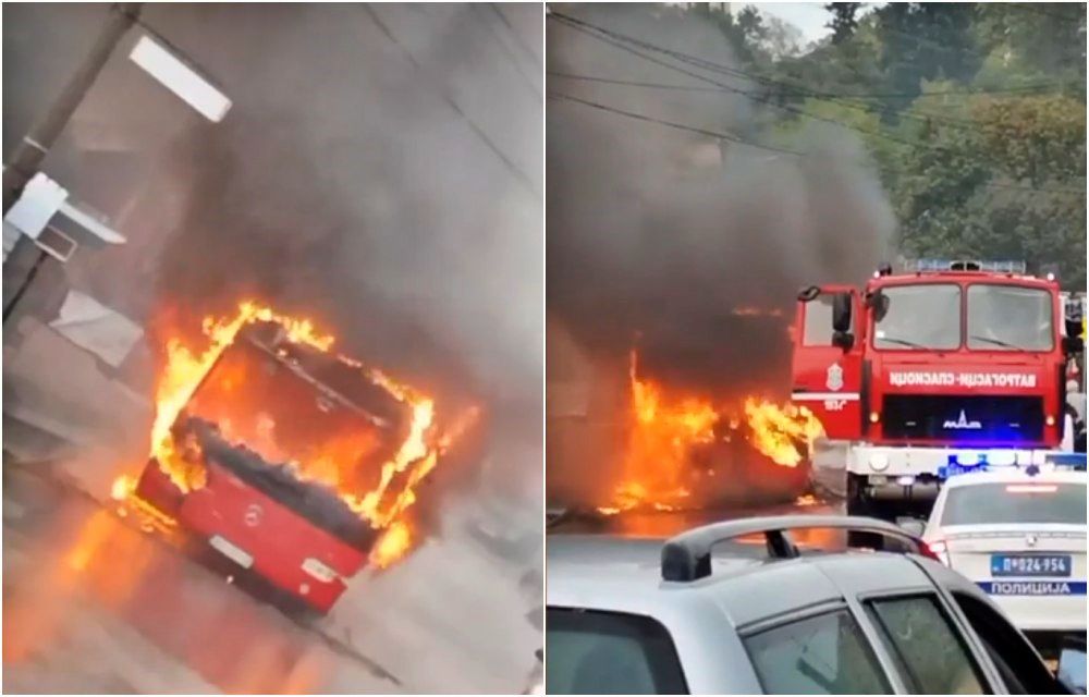 Dramatična situacija: U toku vožnje zapalio se autobus u Srbiji