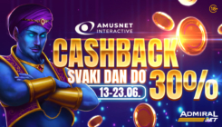 AdmiralBet dnevni Cashback do 30% na Amusnet Interactive kazino igrama!