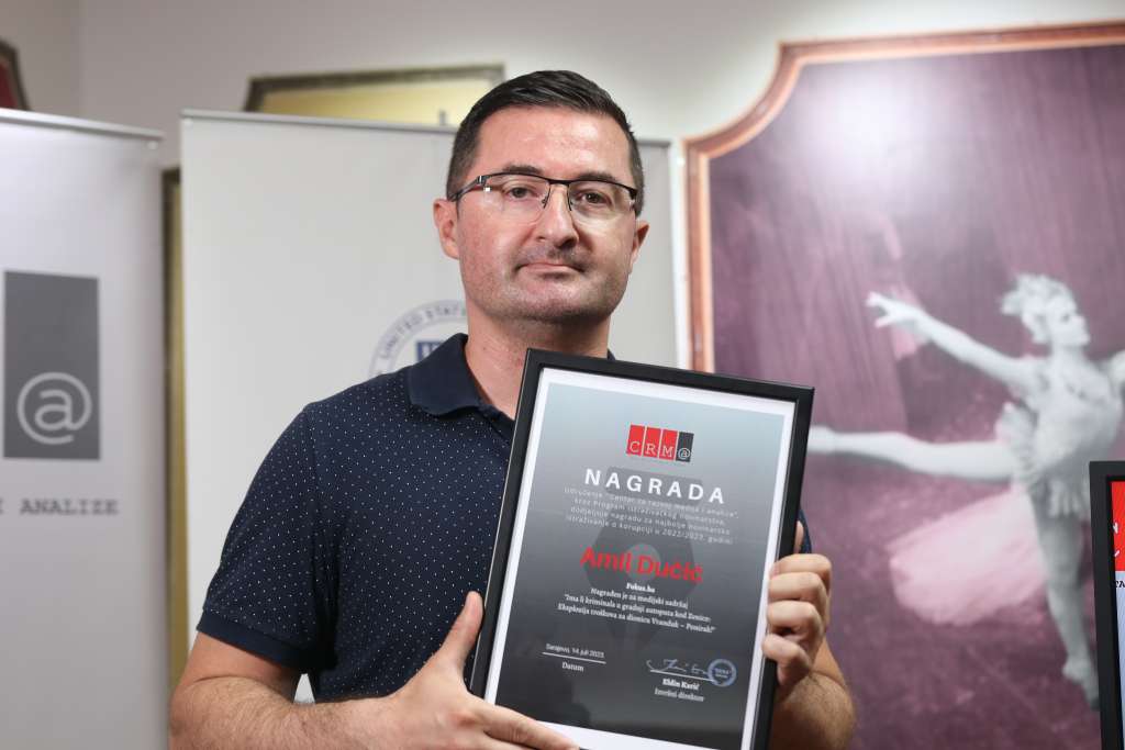 Amil Dučić dobitnik nagrade za najbolje istraživanje o korupciji