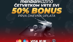 Meridian kazino: Četvrtkom depozit vrijedi 50% više