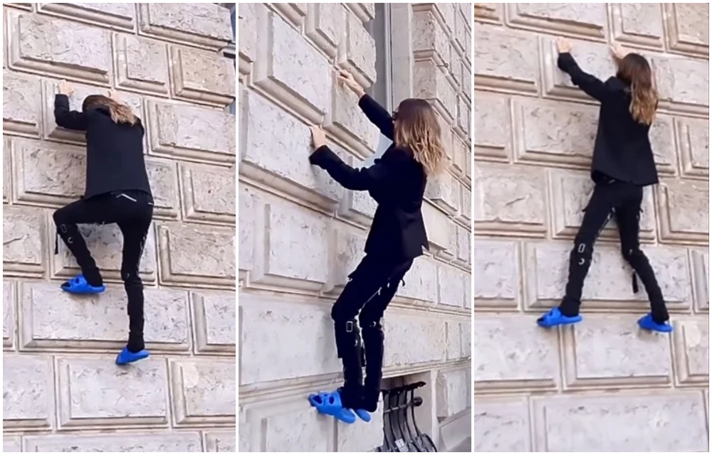 Jared Leto u bizarnom poduhvatu: U papučama se penjao uz zid hotela
