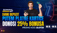 AdmiralBet vikend slot prilika za 25% BONUSA, turnir vrijednosti 7.000KM i zagarantovan Cashback!