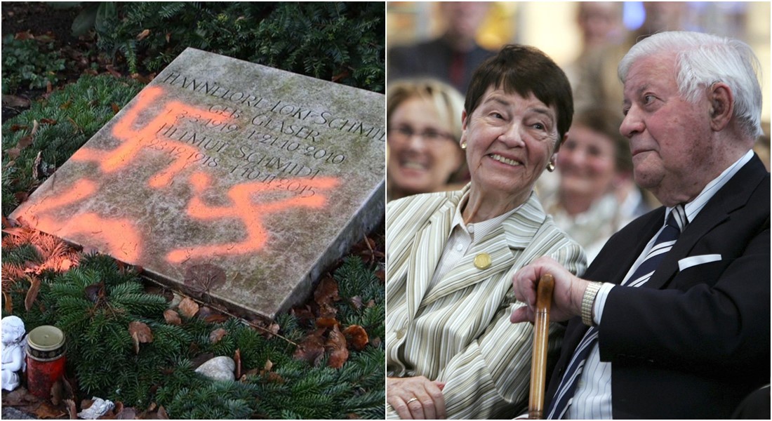 Grob bivšeg njemačkog kancelara Schmidta išaran kukastim križevima