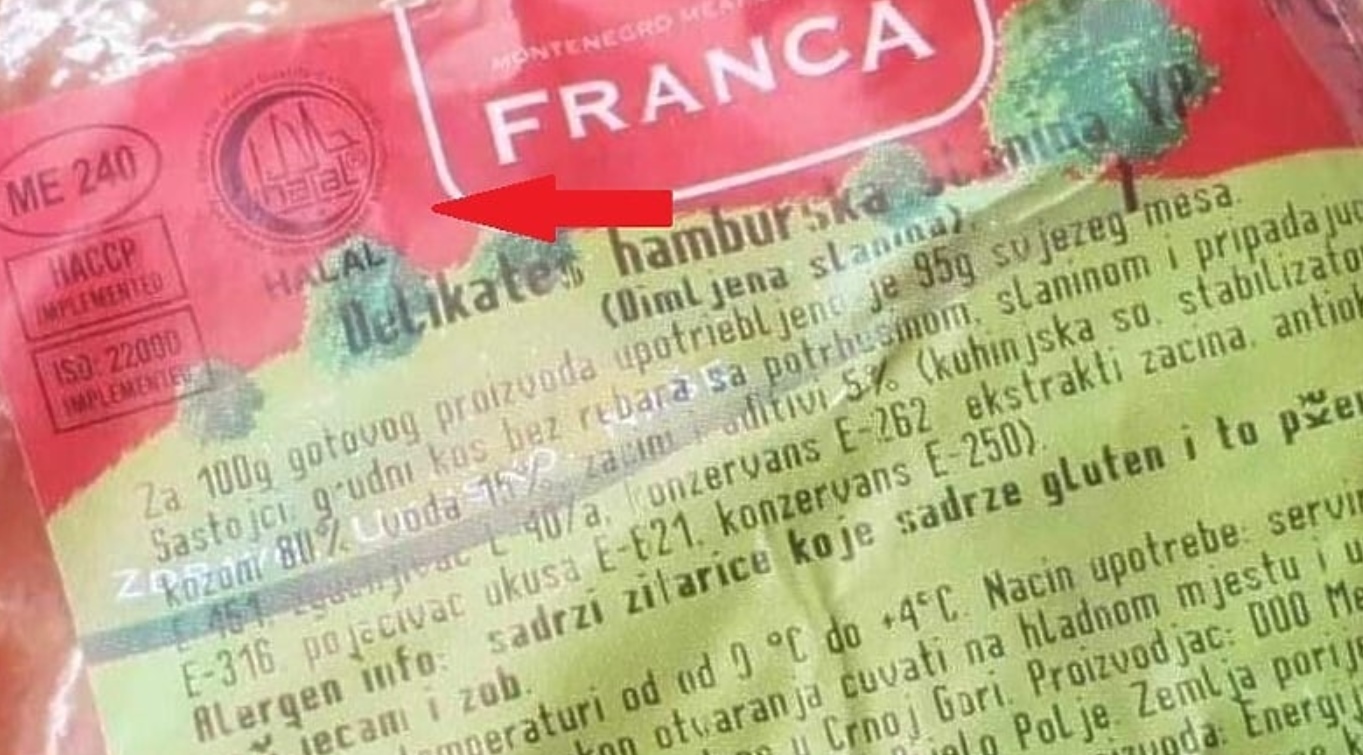 Slučaj u Crnoj Gori: Na proizvod od svinjetine stavljen halal certifikat