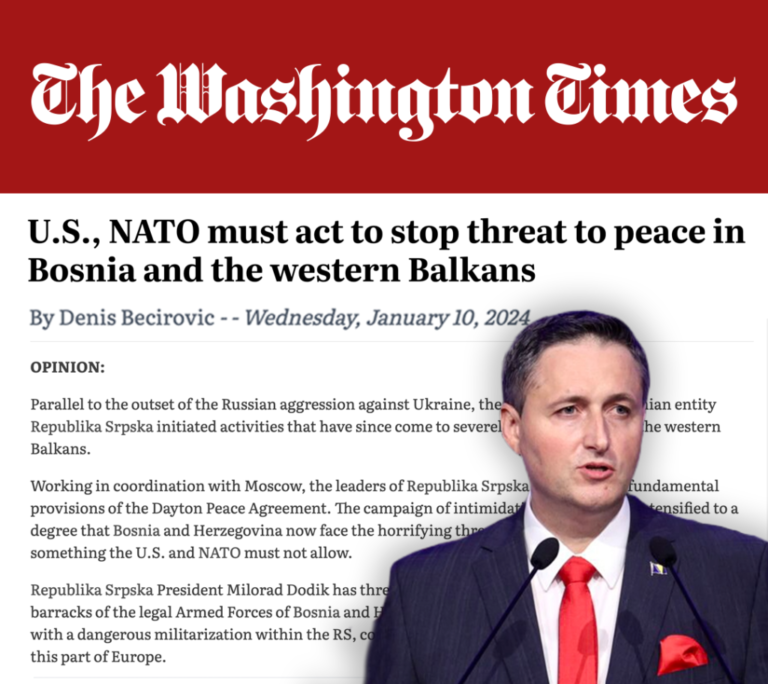 Bećirović za The Washington Times: NATO ima obavezu da zaštiti mir i državu BiH