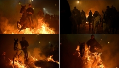 Tradicija duga četiri stoljeća: Jahači u Španiji skokom kroz vatru skidali grijehe