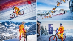 Nesvakidašnji spust u Kitzbuhelu: Youtube zvijezda biciklom po snježnoj stazi dostigla brzinu od 107 km/h