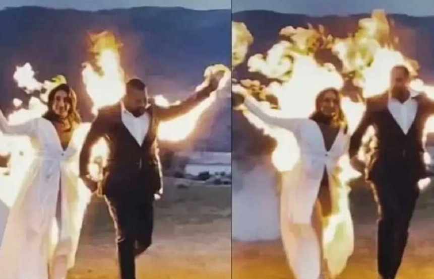 Mladenci se "zapalili" na vjenčanju, snimak izazvao lavinu komentara