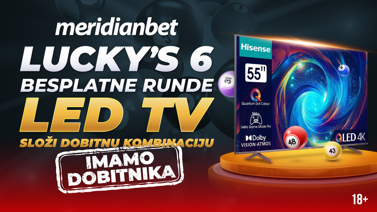 Meridian - sreća je na Lucky's 6: Osvojen TV na samo jednom tiketu