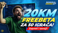 AdmiralBet: 50 igrača osvaja po 20 KM Freebeta za Ligu šampiona, a svi igrači 50% bonusa