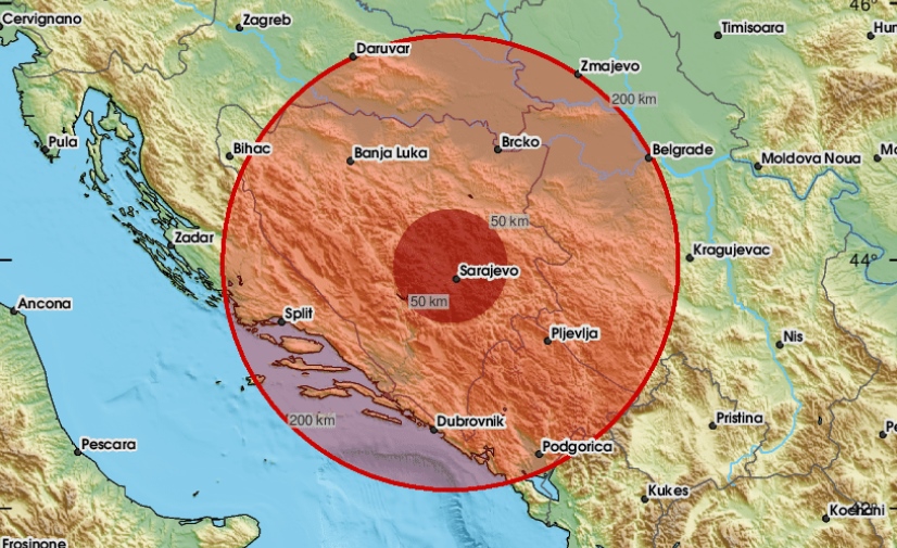 Novi zemljotres osjetio se na području Sarajeva