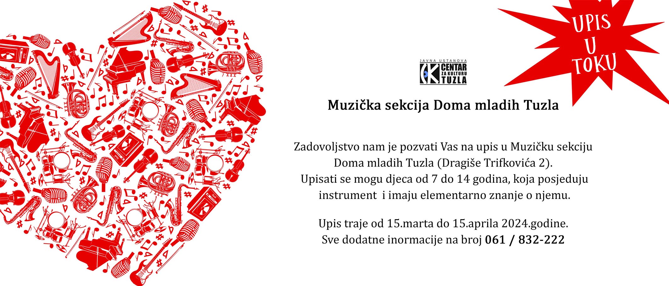 Upis na Muzičku sekciju Doma mladih Tuzla je u toku