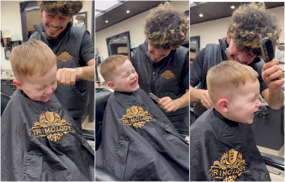 Hit video iz frizerskog salona: Zarazan smijeh dječaka koji će vam uljepšati dan