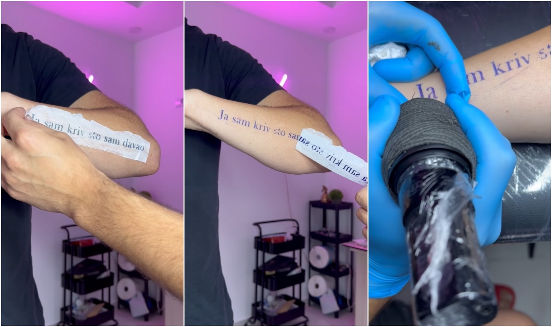 Ludost ili dobar marketing: Tetovirao čuvenu izjavu Harisa Džinovića nakon razvoda?
