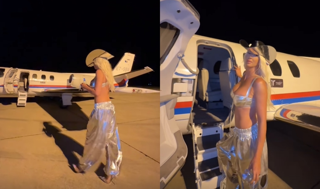 Jelena Karleuša avionom Vlade RS-a letjela iz Banje Luke u Budvu