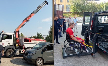Grad Tuzla nabavio kombi vozilo za prevoz osoba sa invaliditetom i kamion sa kranom